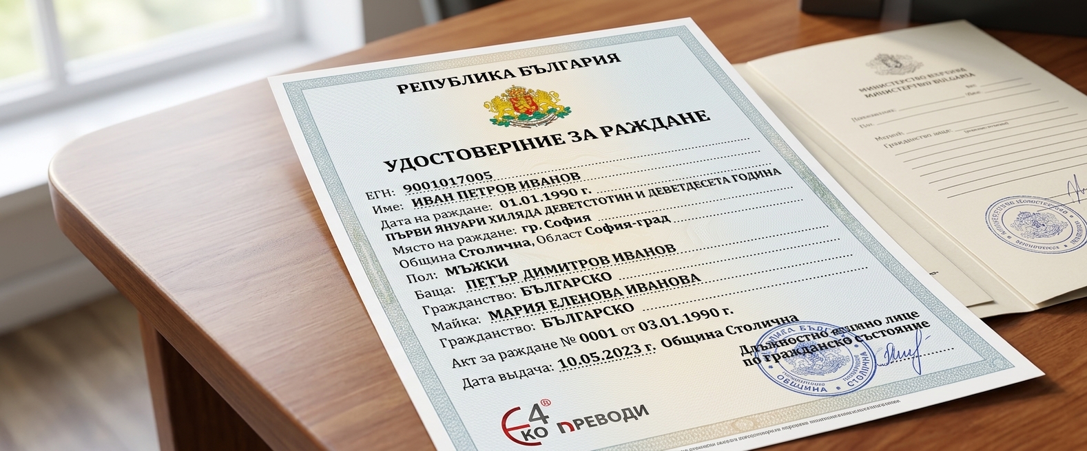 Превод и легализация на удостоверение за раждане